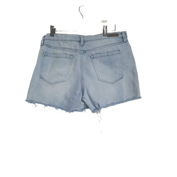 BLANK NYC Women Denim Shorts Size 30 The Fulton Raw Hem Y2K High Rise Light Wash - Picture 2 of 9